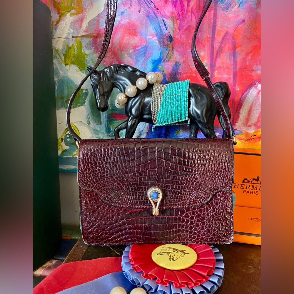 Ultra Rare Vintage GUCCI Alligator Crocodile Luxury Handbag Purse Bag Clutch ❤️